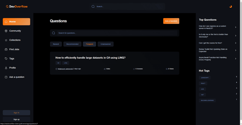 StackOverflow Clone